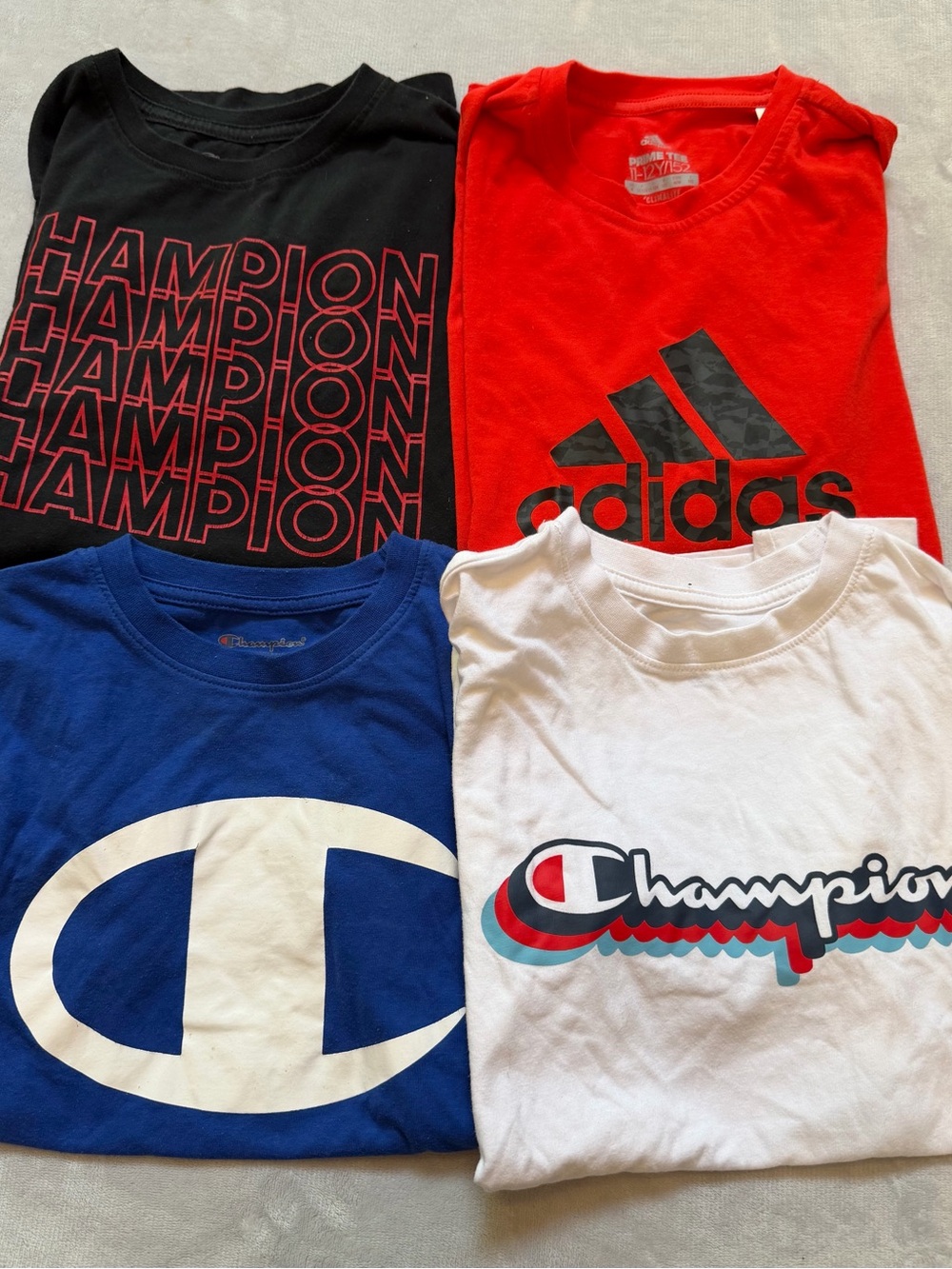 Champion Adidas Kids Logo T‑Shirts Classic Branding Youth Medium Large